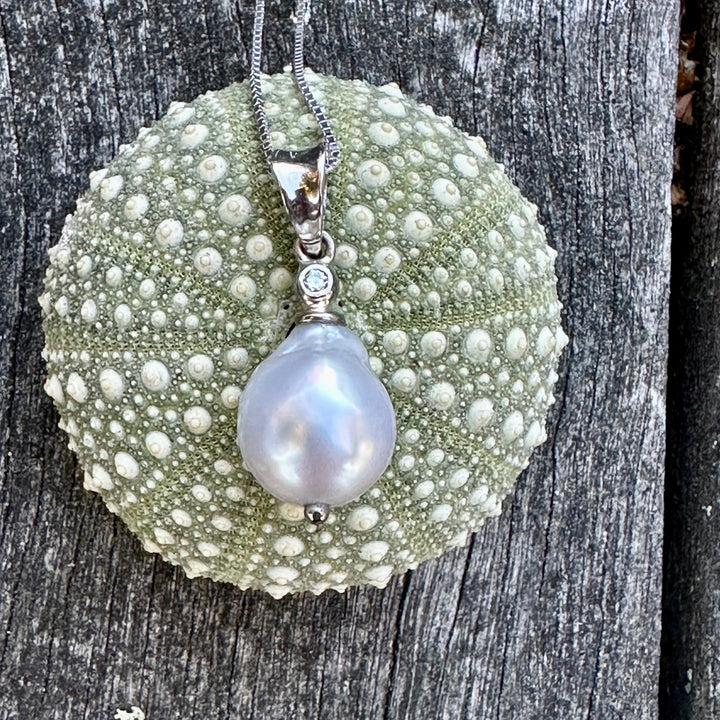 South Sea pearl and diamond pendant