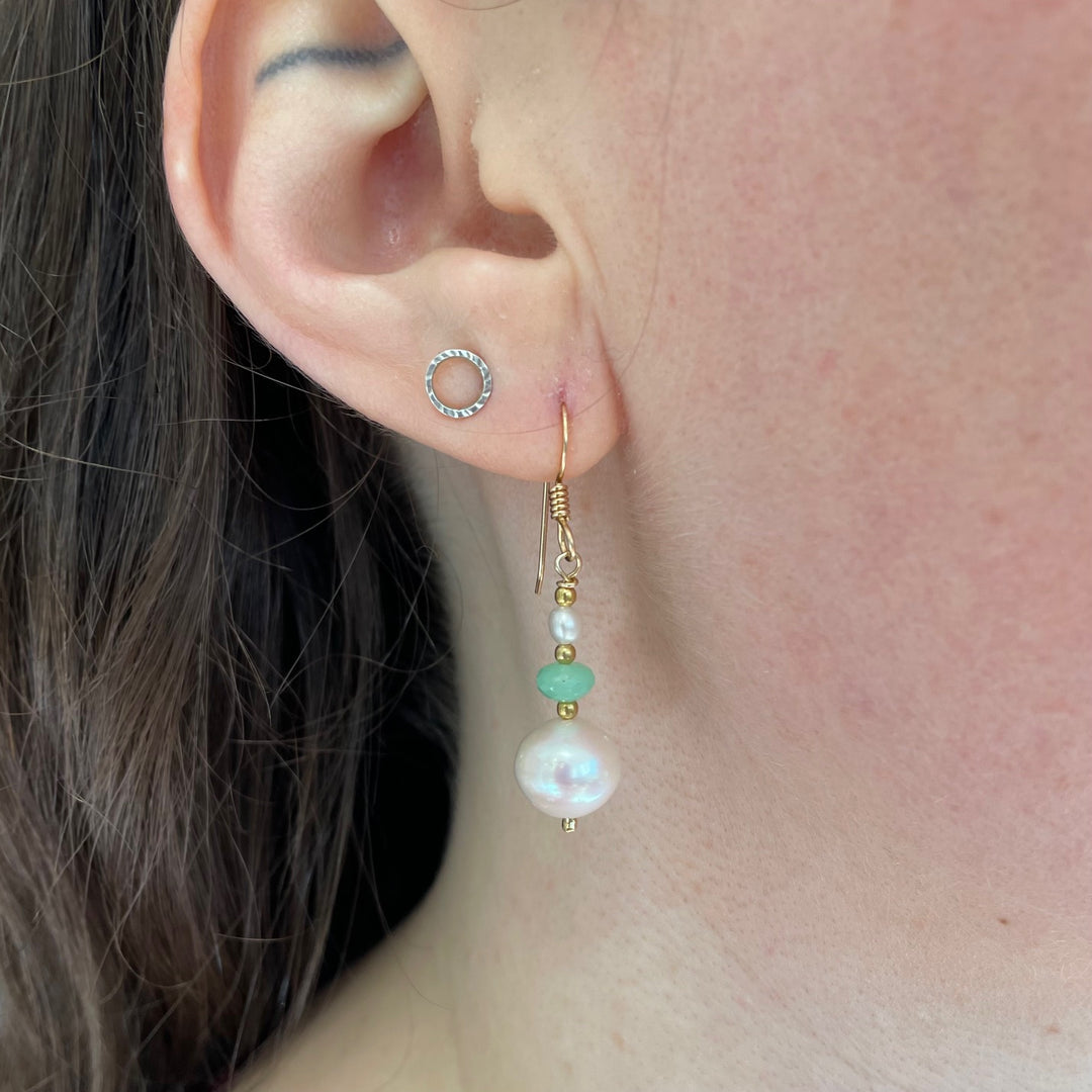 White freshwater pearl earrings