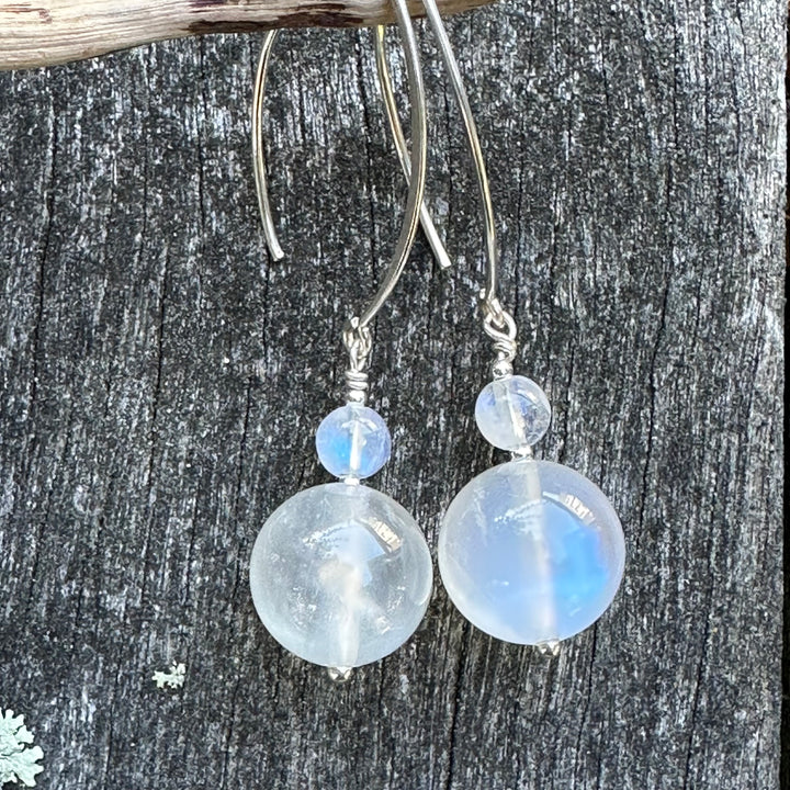 Rainbow moonstone earrings