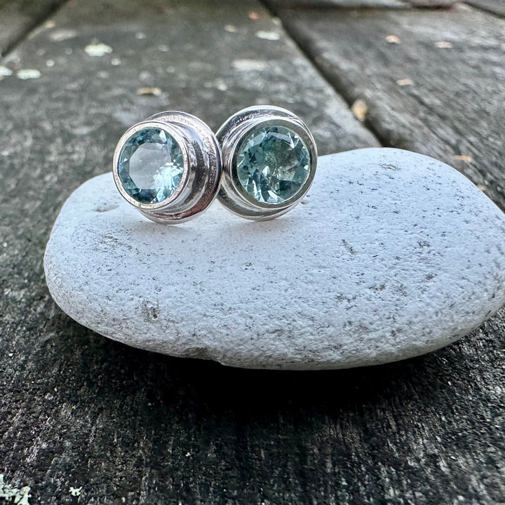 Aquamarine stud earrings