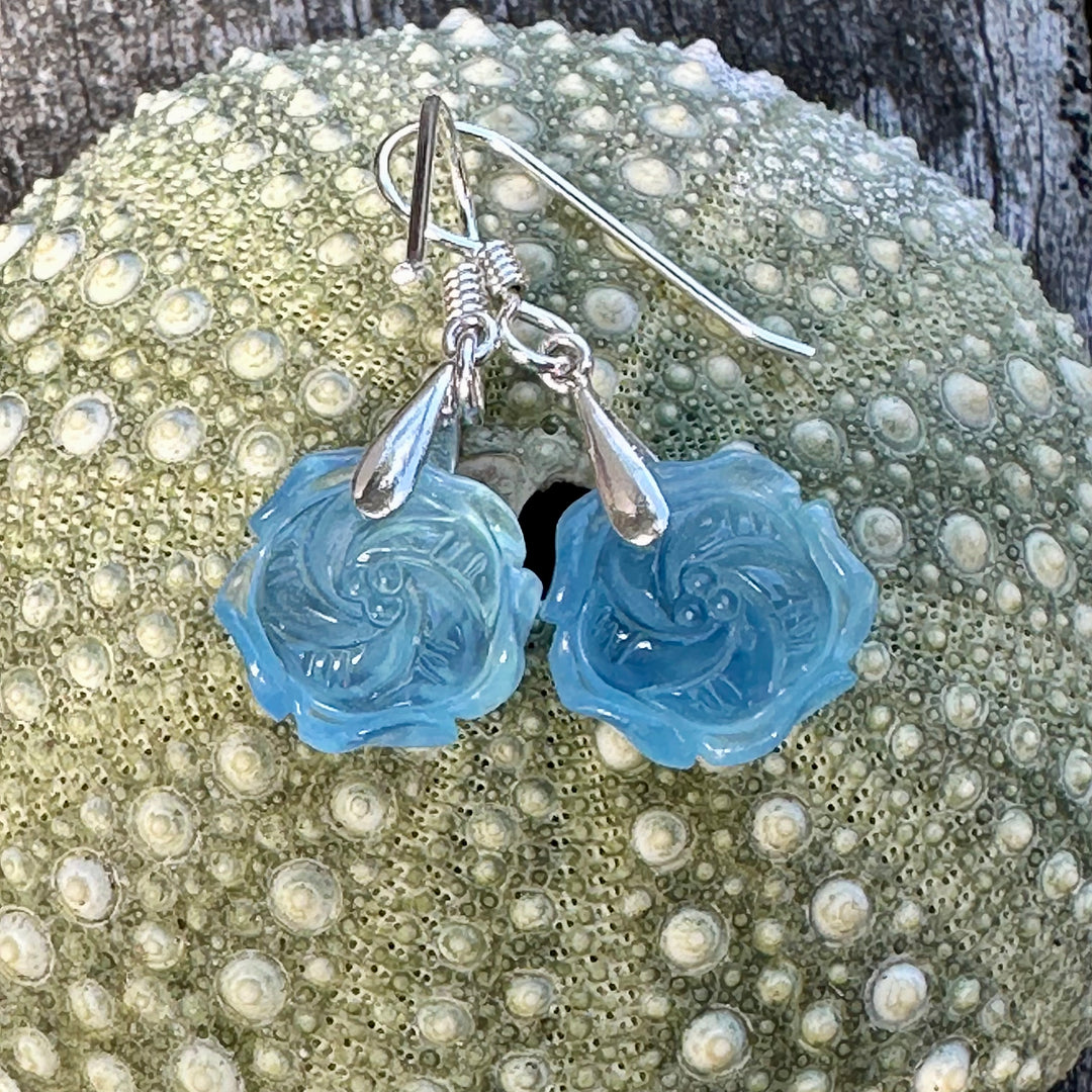 Blue flower earrings