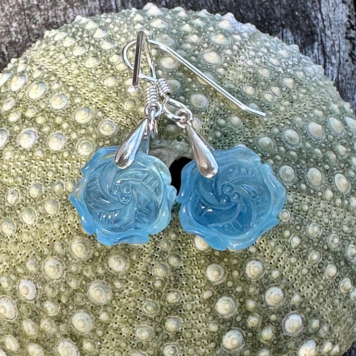 Blue flower earrings