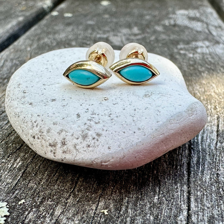 9ct Gold Sleeping Beauty Turquoise Studs