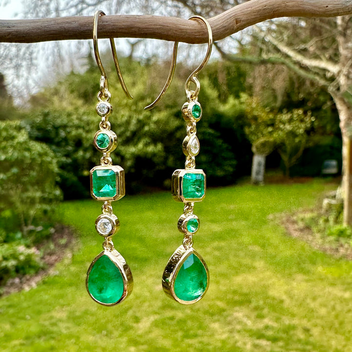 Wild at Heart Emerald and diamond earrings