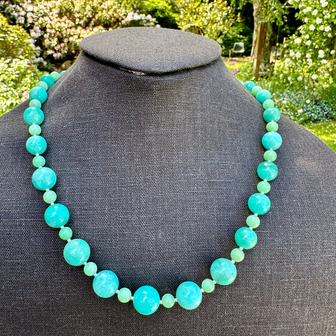 Amazonite and chrysoprase necklace