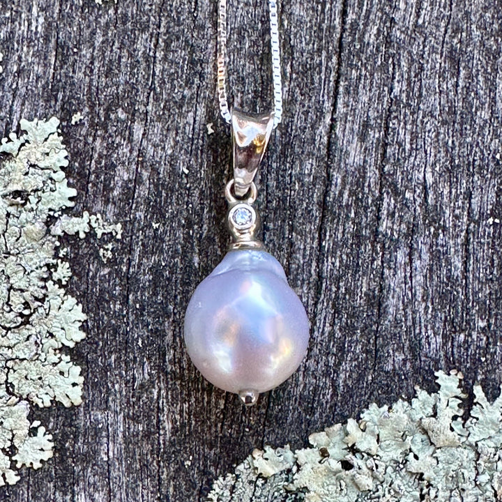 South Sea pearl and diamond pendant