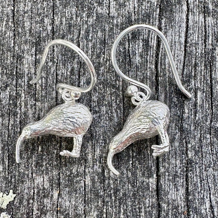Sterling silver kiwi earrings