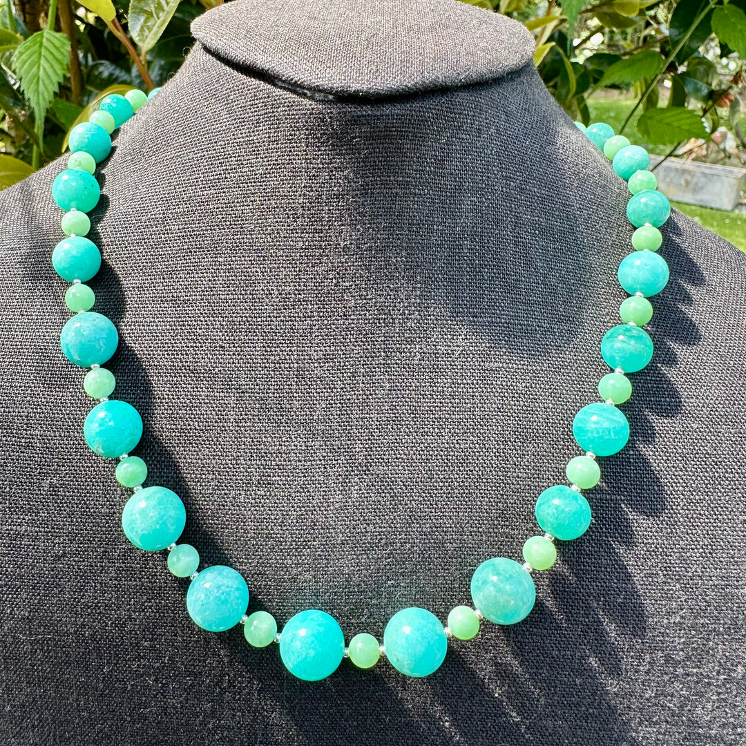 Amazonite and chrysoprase necklace