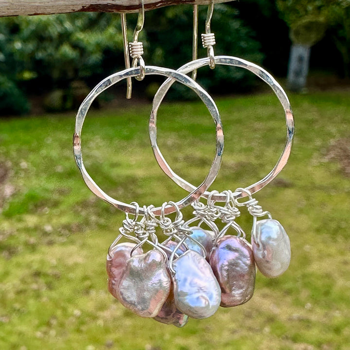 Pink keishi earrings