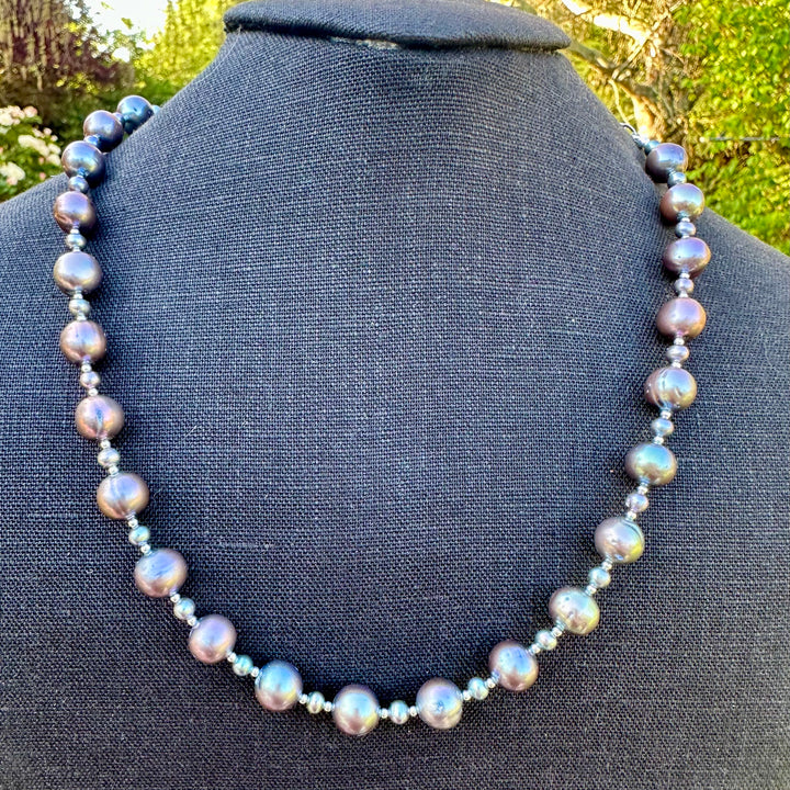 Peacock freshwater pearl necklace