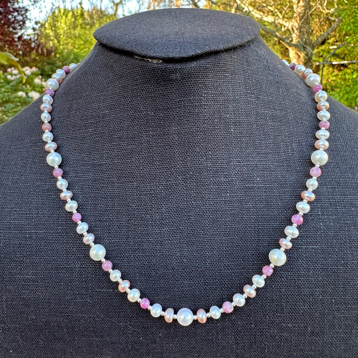 Freshwater pearl & tourmaline necklace