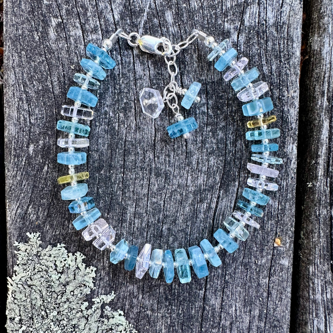 Aquamarine and beryl bracelet
