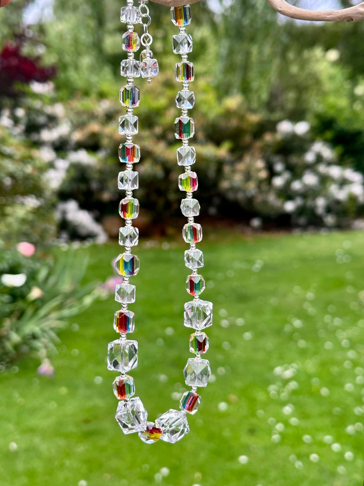 Vintage rainbow glass necklace