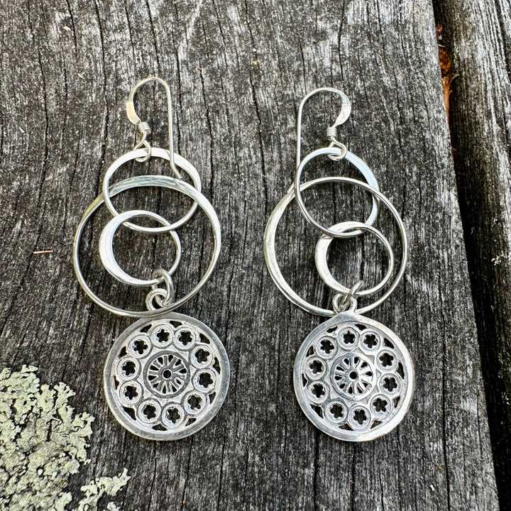 Rose window earrings