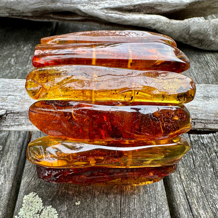 Cognac Baltic amber cuff bracelet