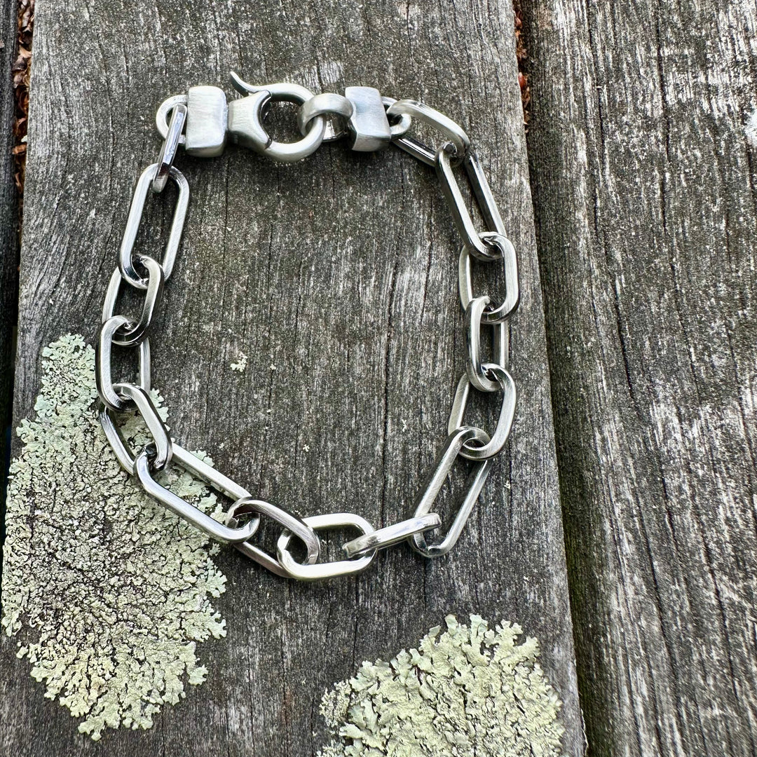 Heavy oxidised sterling silver bracelet
