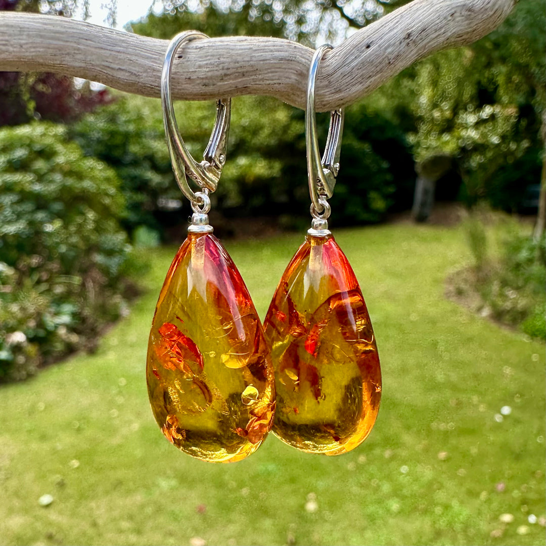 Baltic amber drop earrings