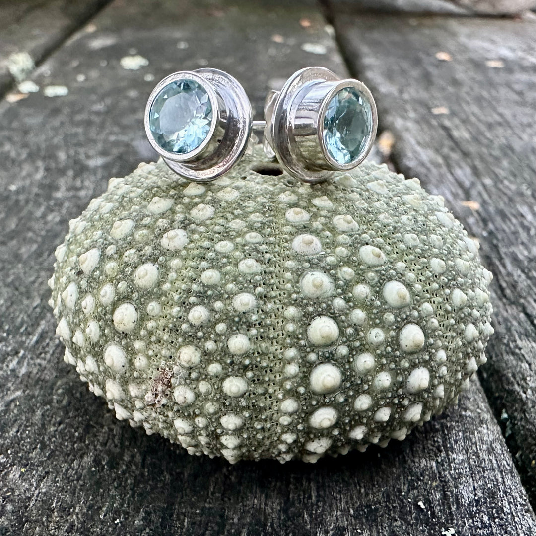 Aquamarine stud earrings