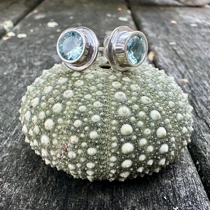 Aquamarine stud earrings