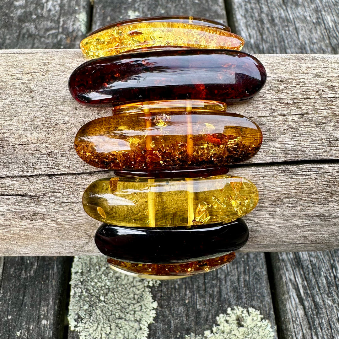 Baltic amber panel cuff