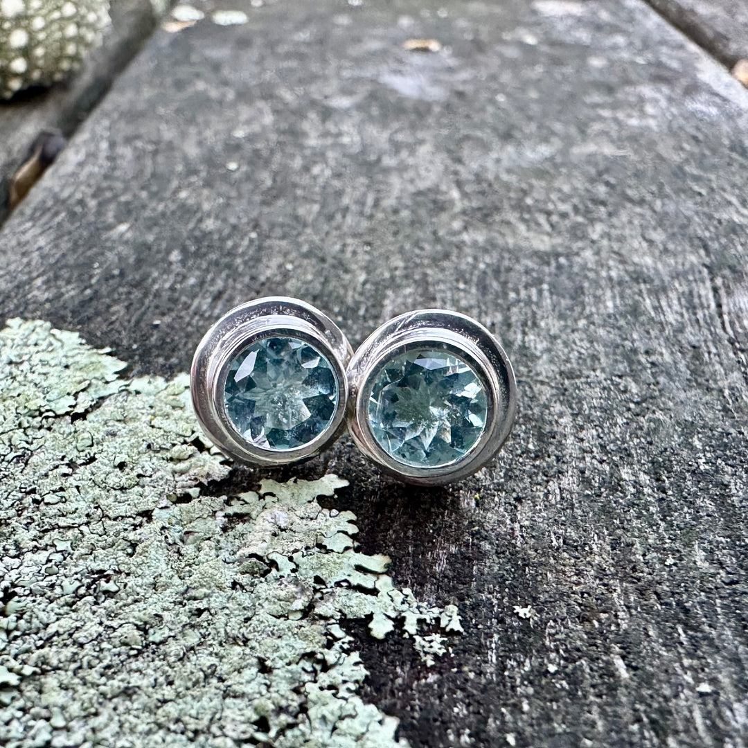Aquamarine stud earrings