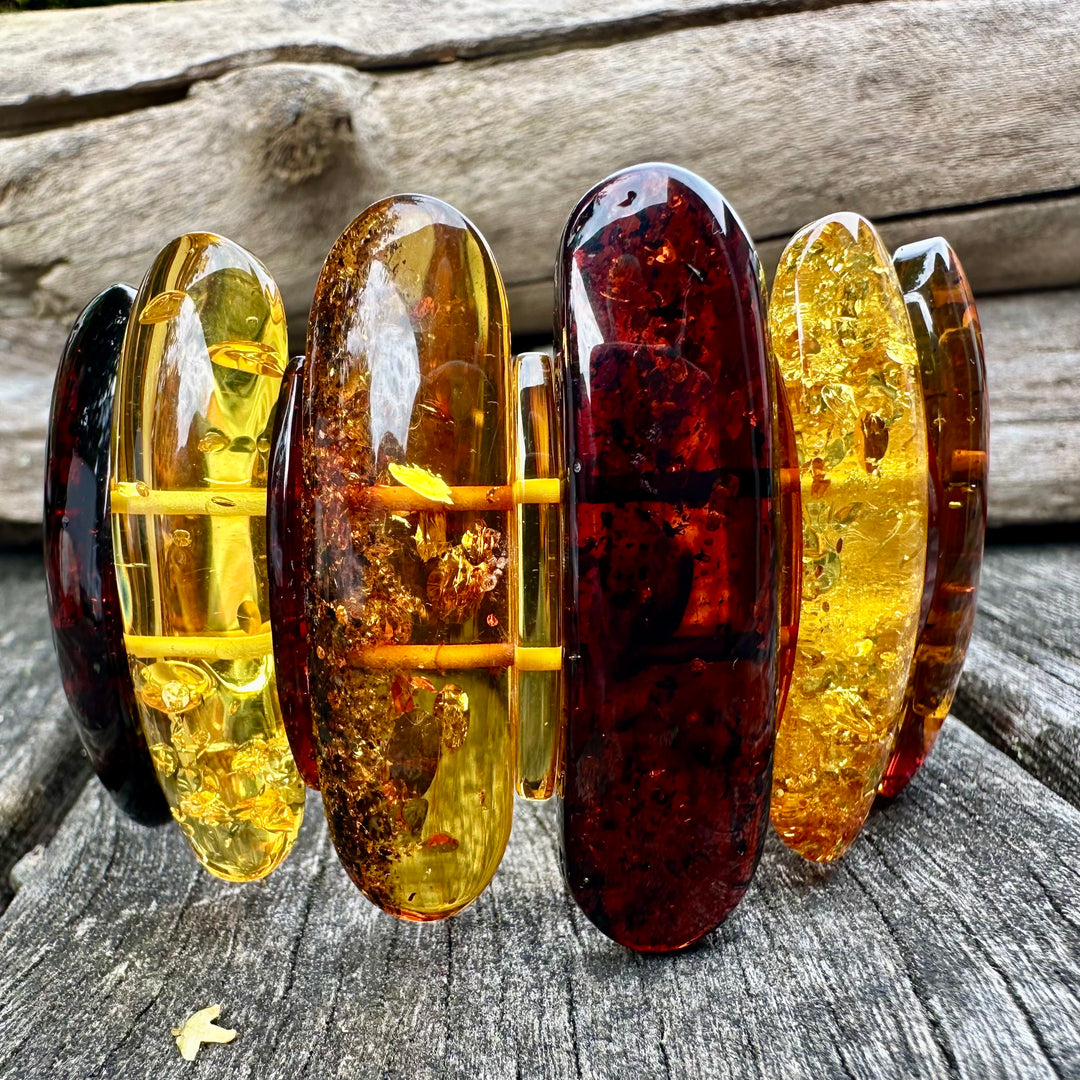 Baltic amber panel cuff
