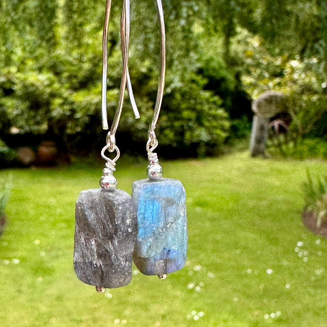 Labradorite chunk earrings