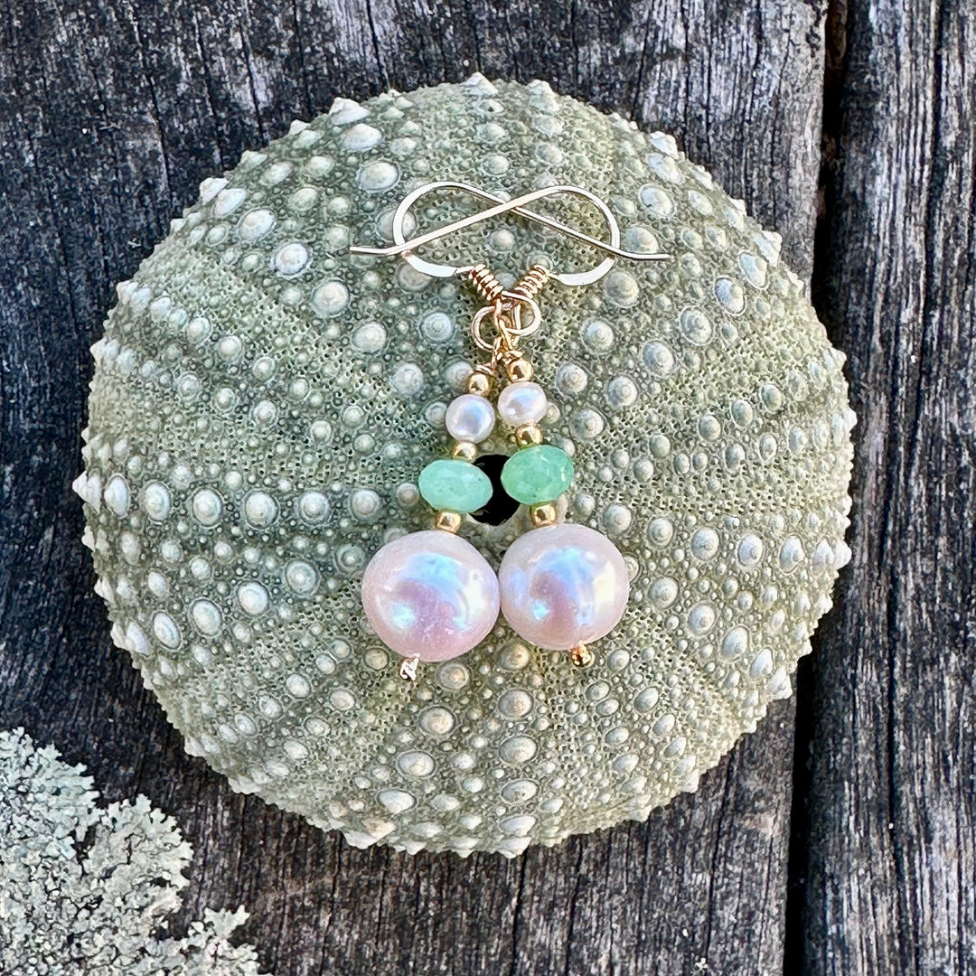White freshwater pearl earrings