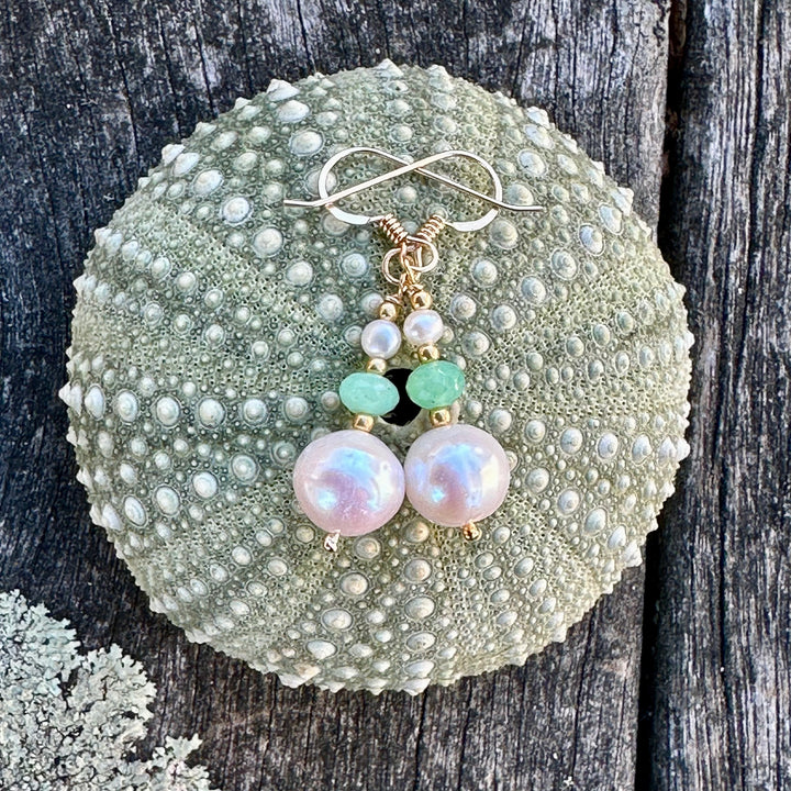 White freshwater pearl earrings