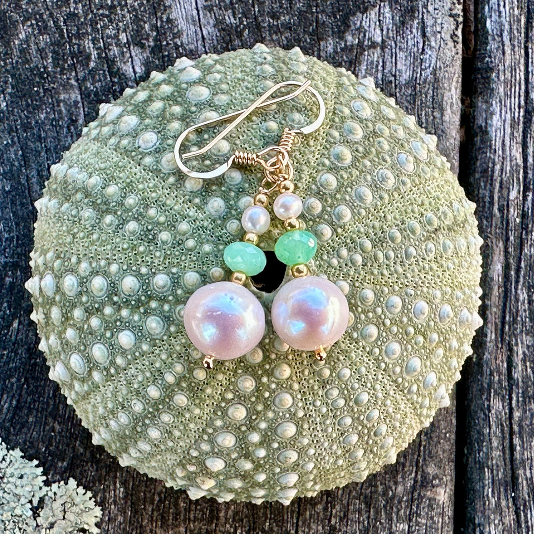 White freshwater pearl earrings