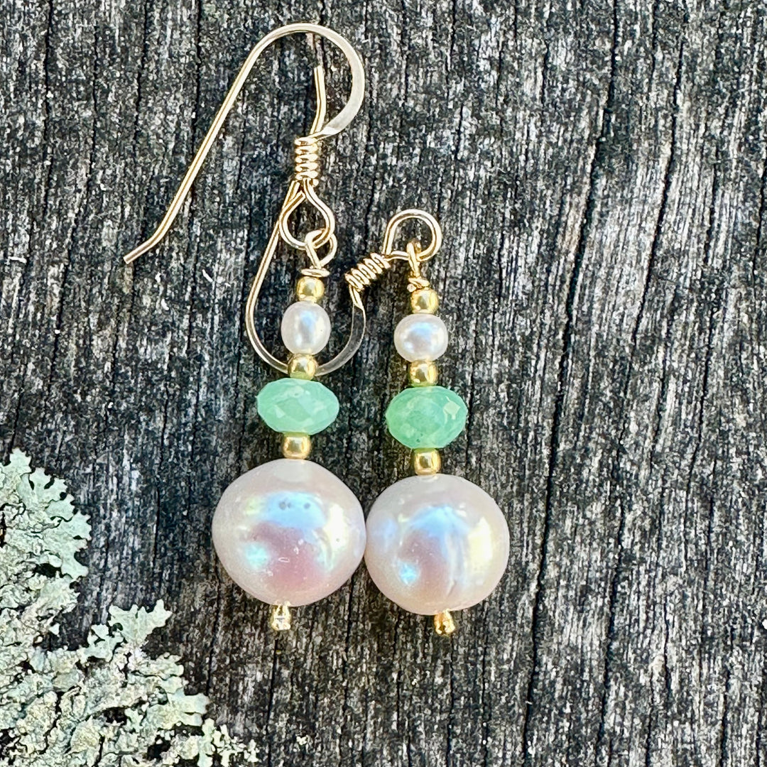White freshwater pearl earrings