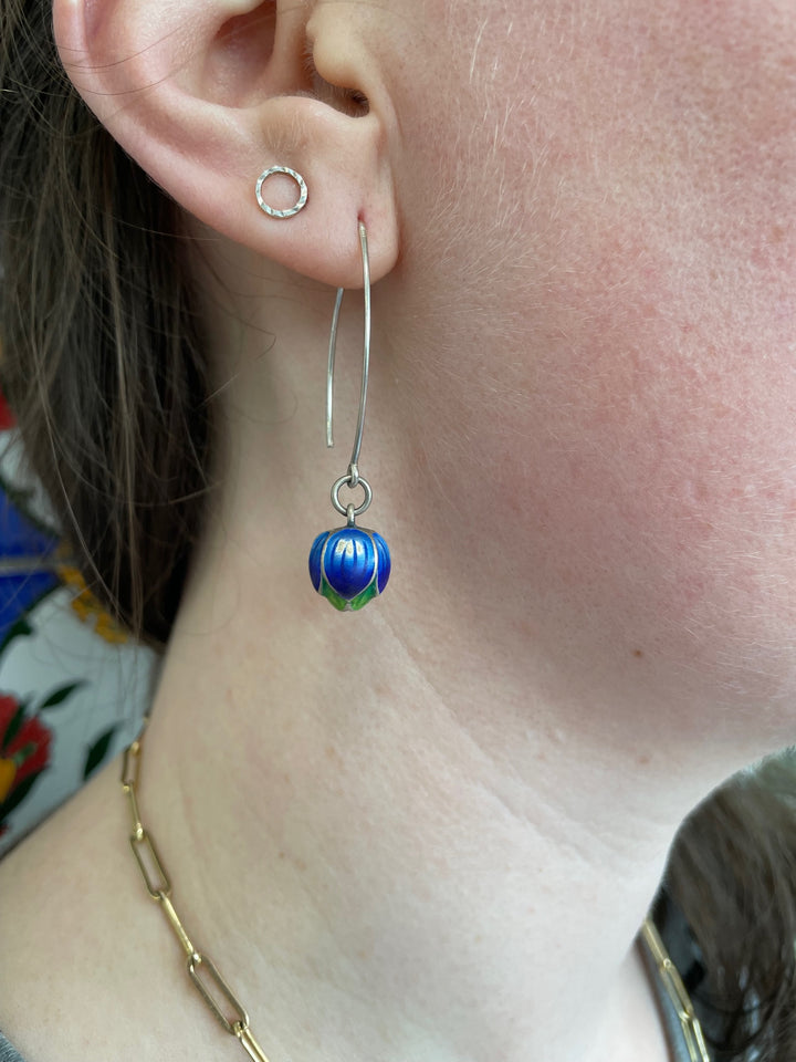 Enamel pod earrings