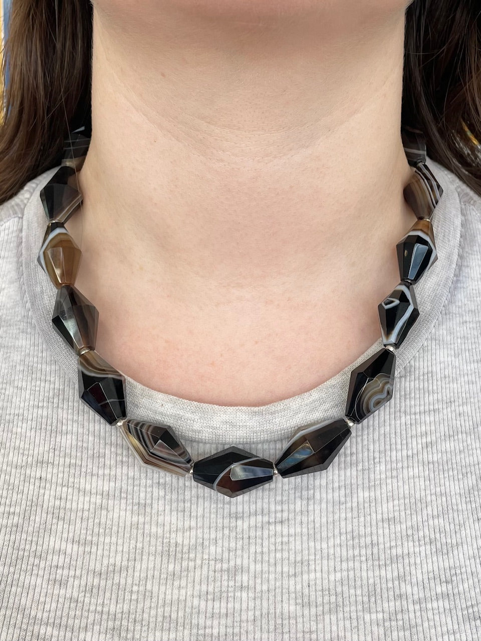Bostwanan agate necklace