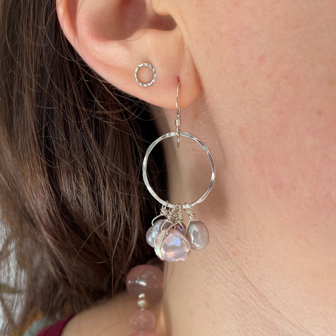 Pink keishi earrings