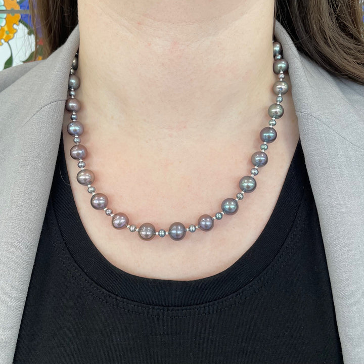 Peacock freshwater pearl necklace