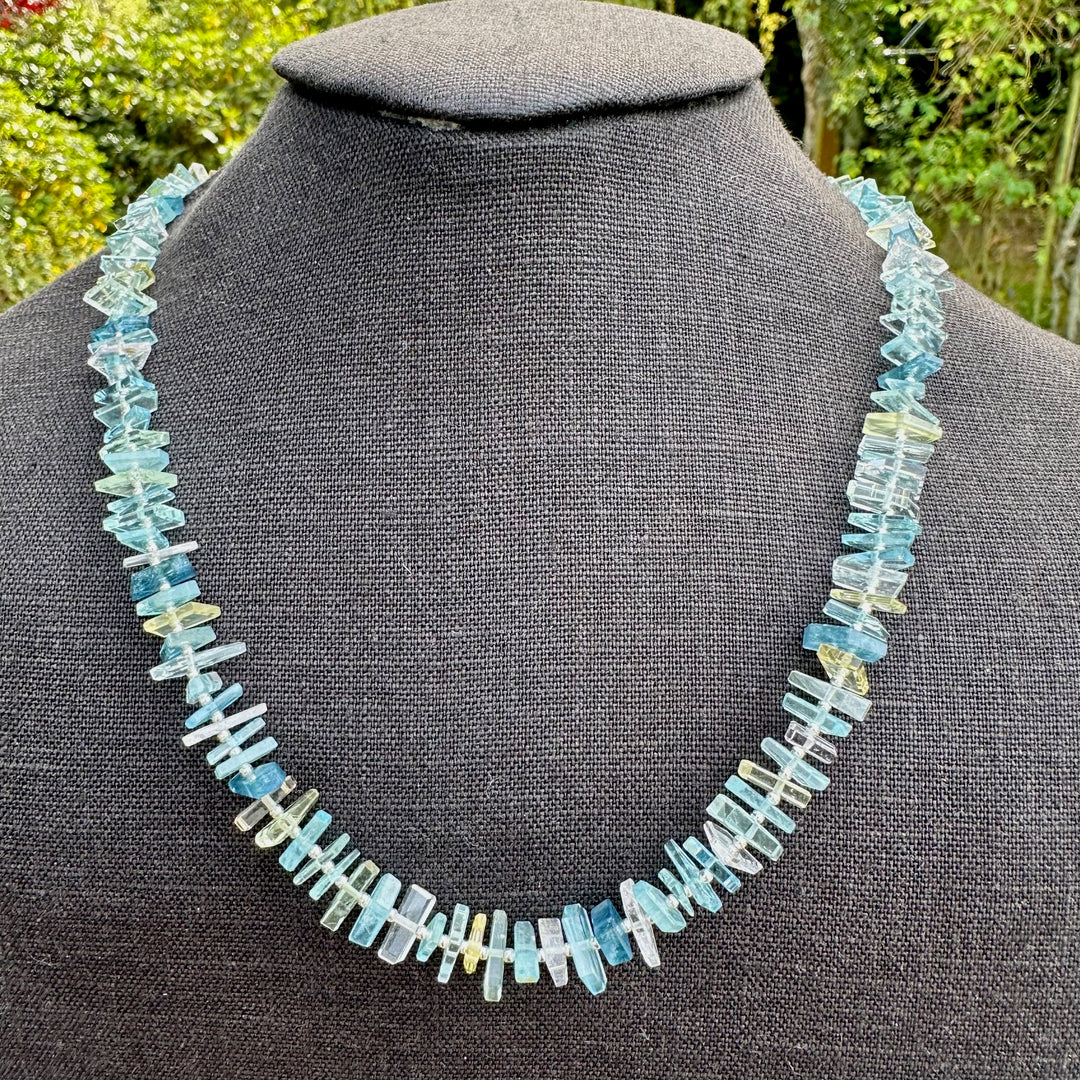 aquamarine and mixed beryl necklace