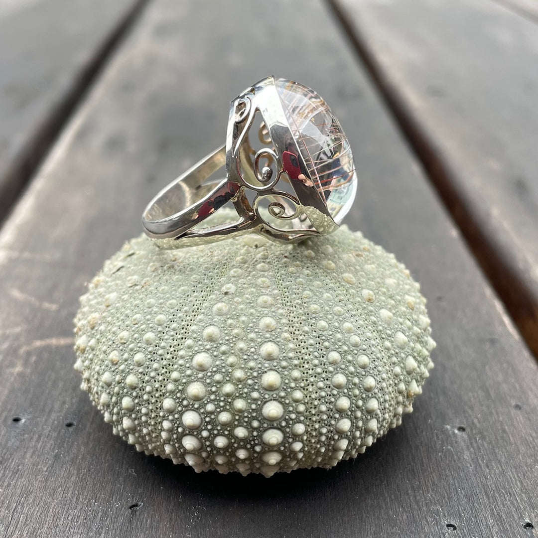 Round Rutilated Quartz Ring