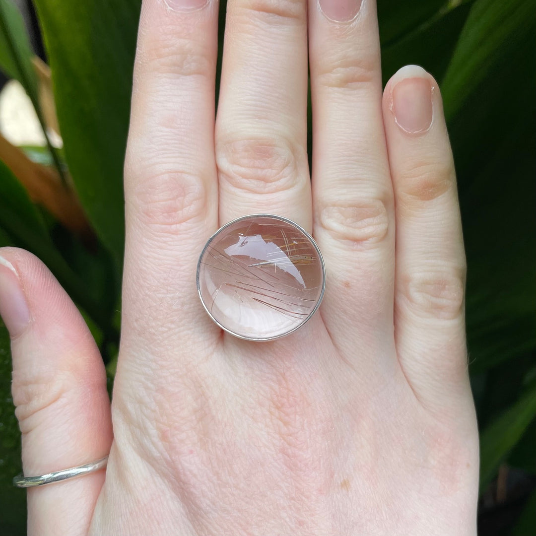 Round Rutilated Quartz Ring