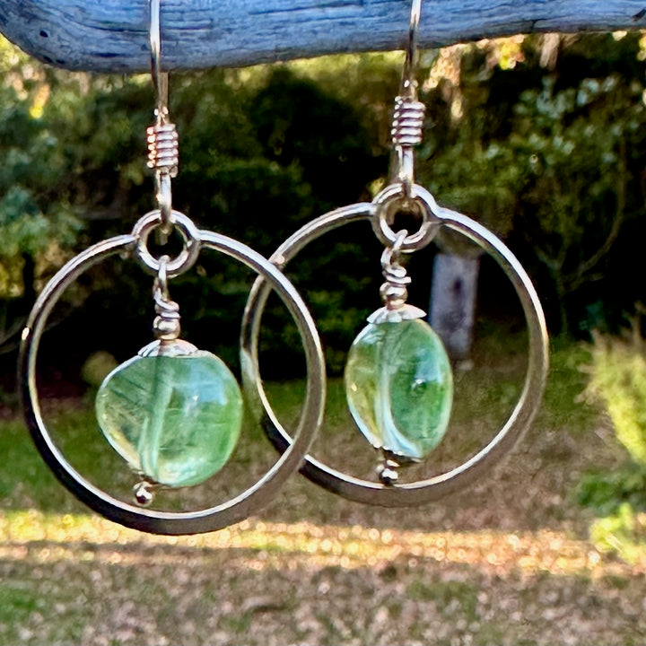 peridot with rutiles earrings