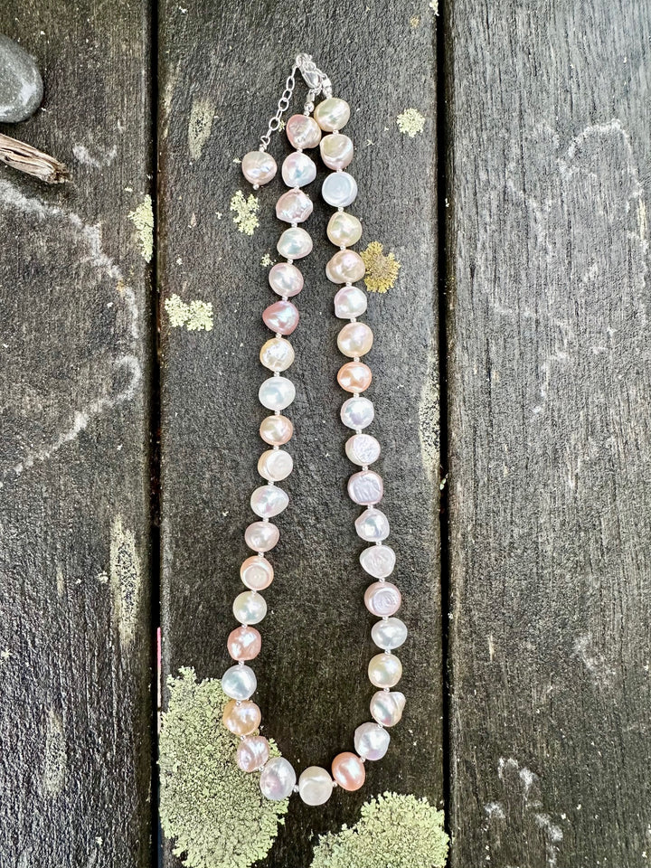 pink & cream freshwater pearl necklace