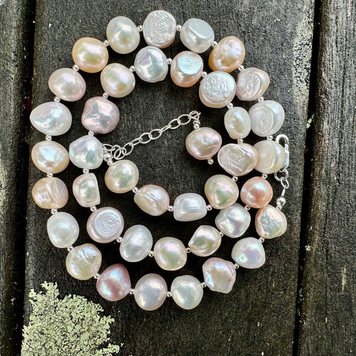 pink & cream freshwater pearl necklace