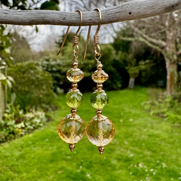 Citrine & peridot earrings