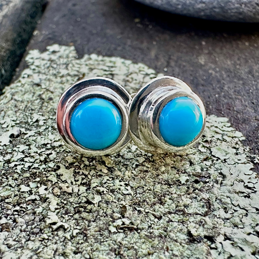 Kingman turquoise studs