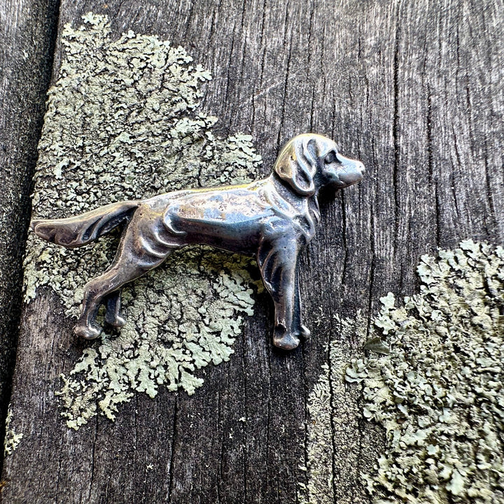 Vintage sterling retriever brooch