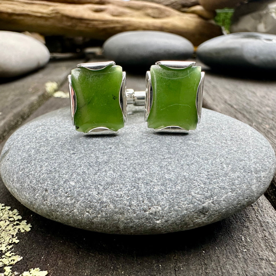 New Zealand greenstone cufflinks