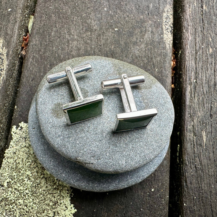 New Zealand greenstone cuff links