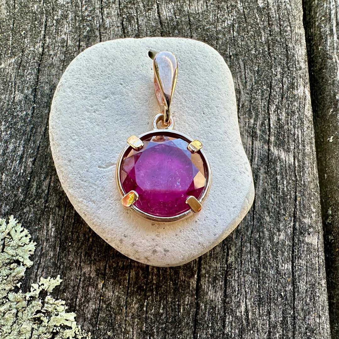 Pink Brazilian tourmaline pendant