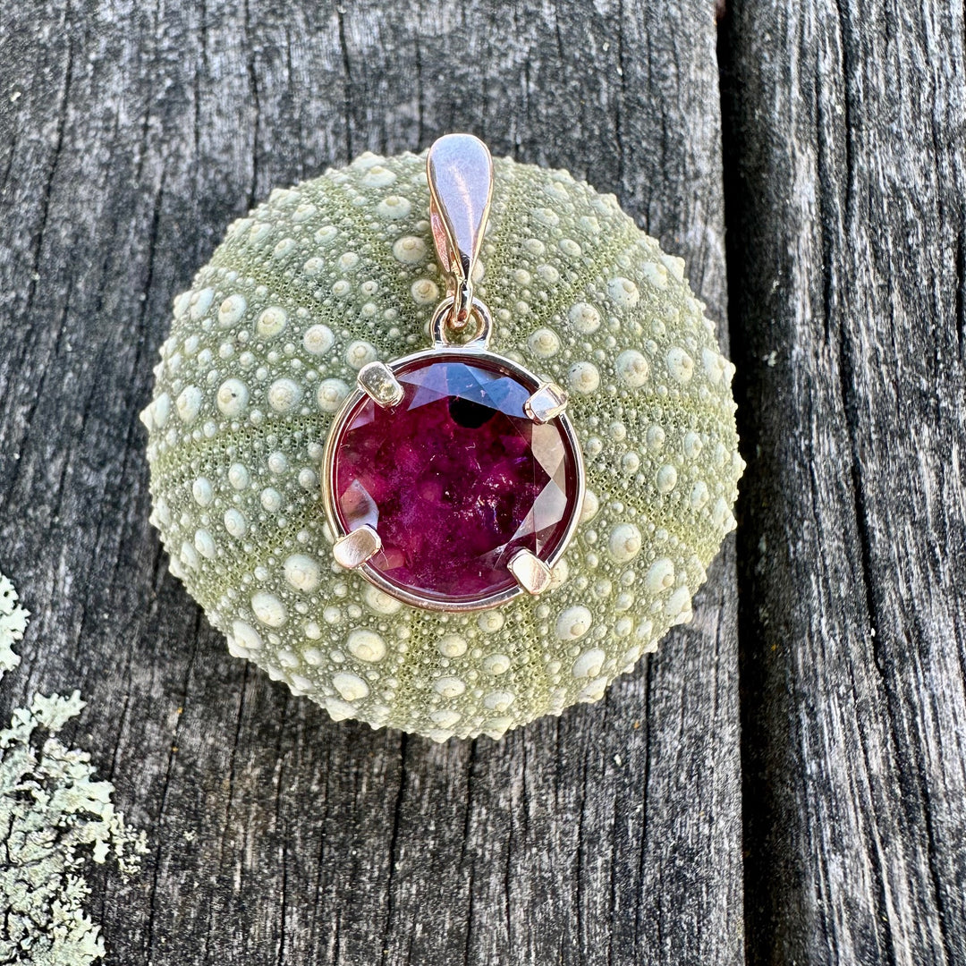 Pink Brazilian tourmaline pendant