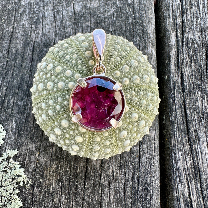 Pink Brazilian tourmaline pendant