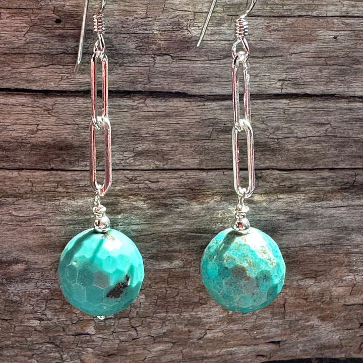 Faceted turquoise earrings